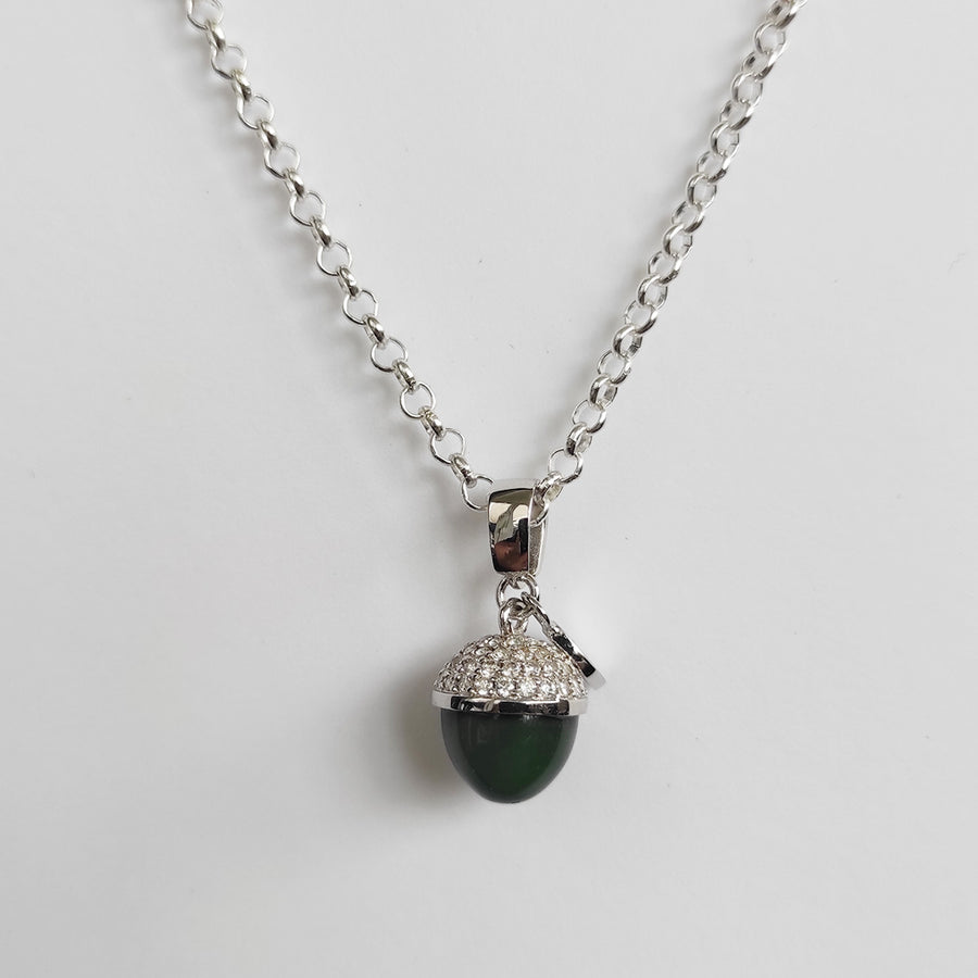 Forest Green Mini Acorn Necklace
