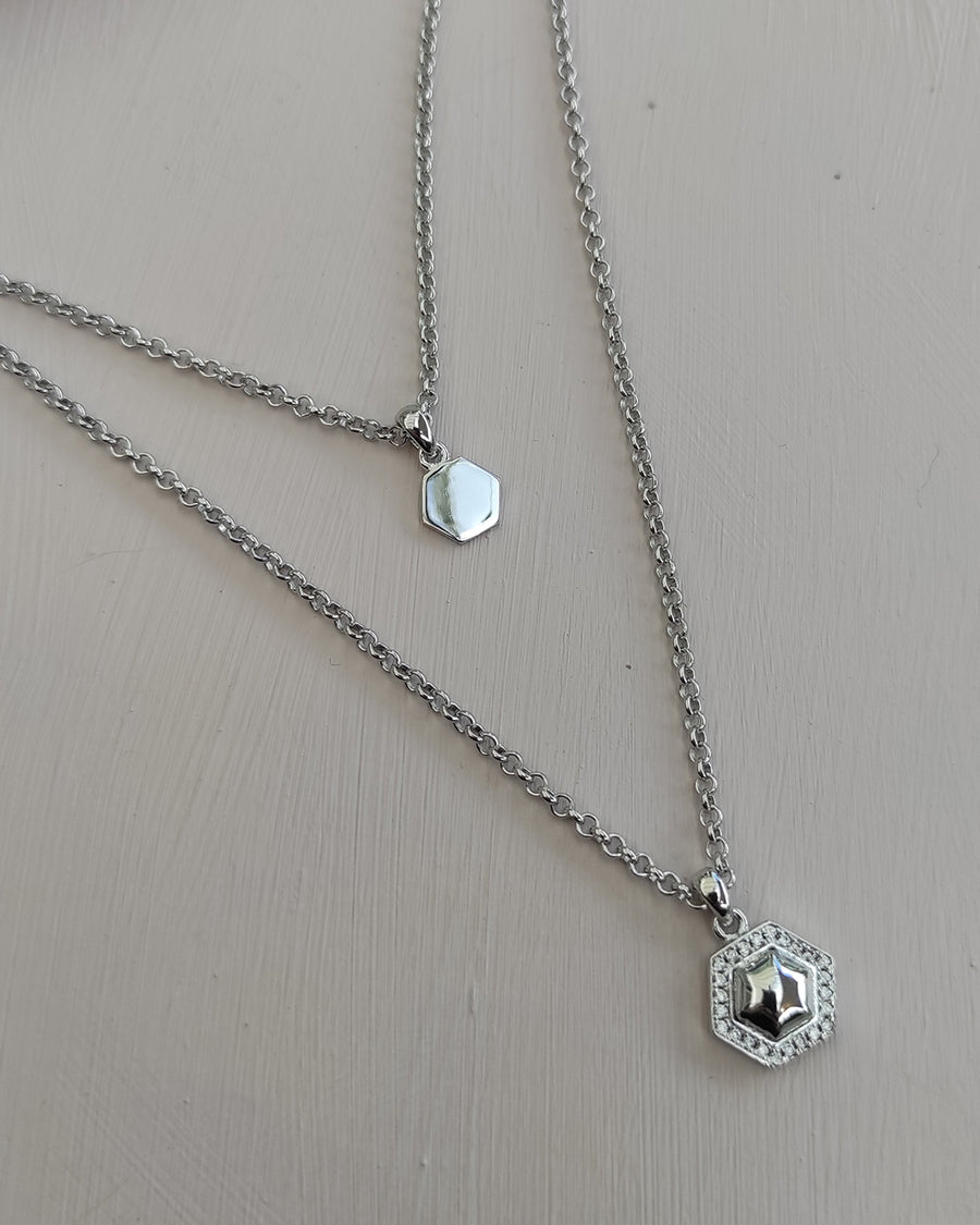 LAST 1! 925 Sterling Silver Geometry Layered Necklace