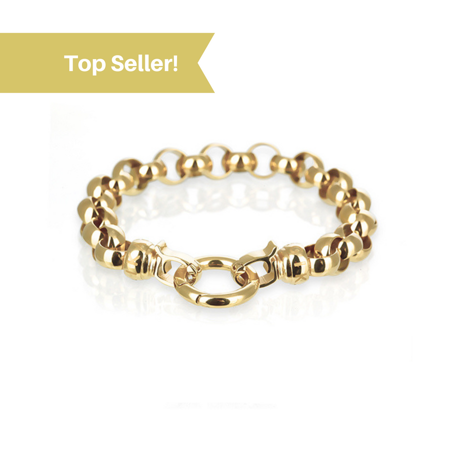 Gold Steel Me Bracelet Medium (3926672375894)
