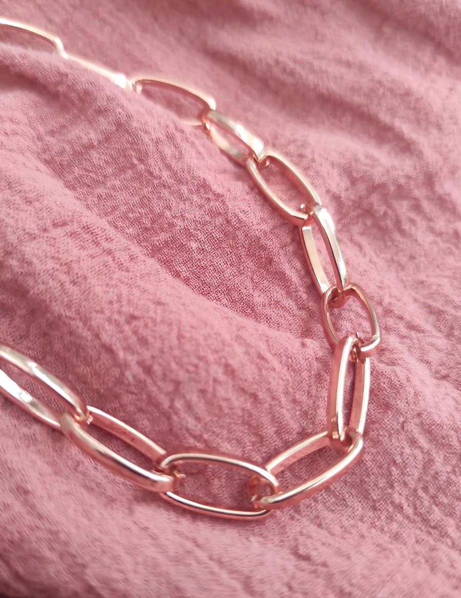 Rose Gold Links Necklace 75cm