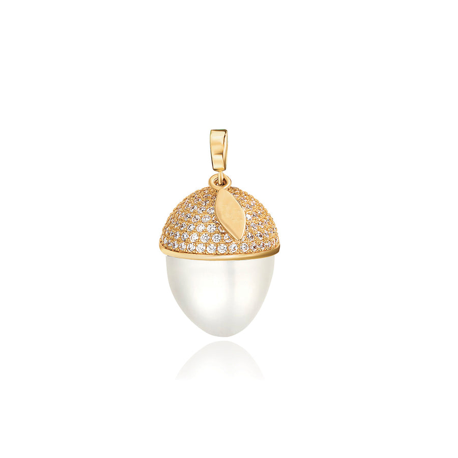 Kagi Gold Pearl Acorn Pendant Mini