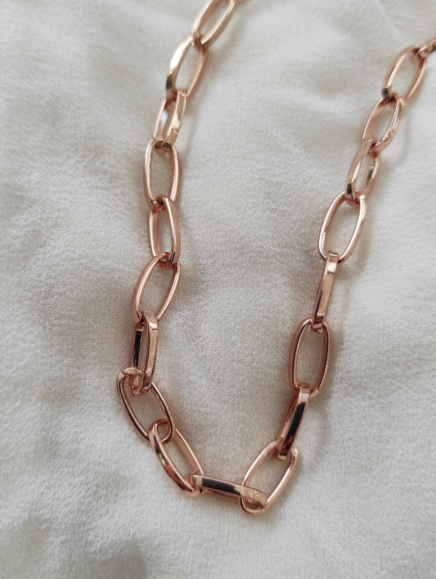 Rose Gold Links Necklace 75cm
