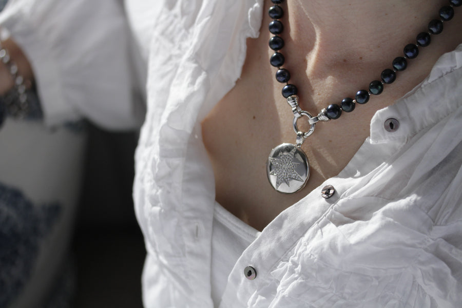 Kagi Silver Stella Locket Pendant - L