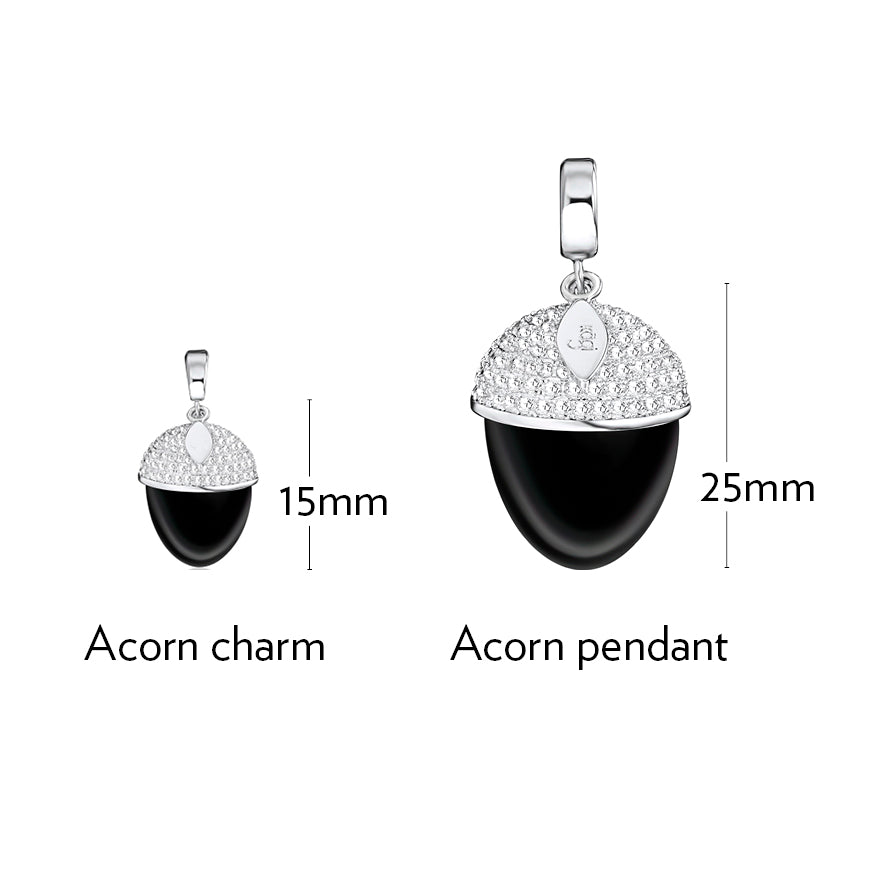 Silver Pearl Acorn Pendant Mini