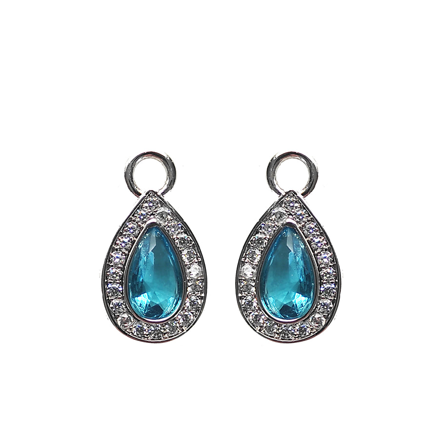 Aquamarine Crystal Drop Earrings | Little Paris Jewellery