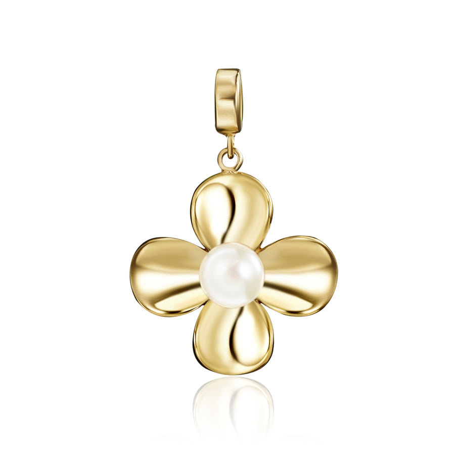 Gold Pearl Dahlia Pendant (3944471658582)