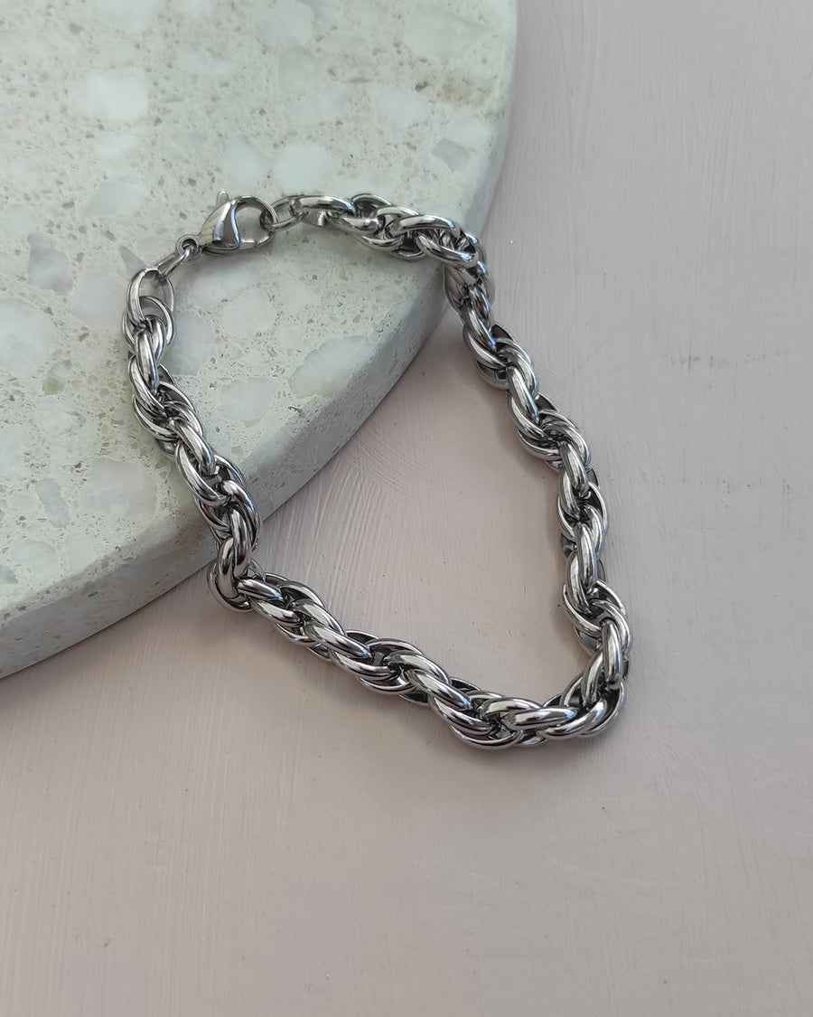 Silver Helix Chain Bracelet Adjustable*