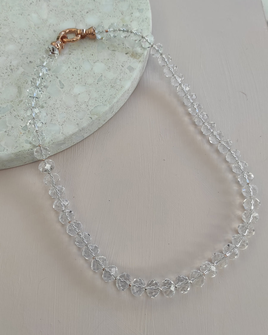 Rose Crystal Opera Necklace 49cm