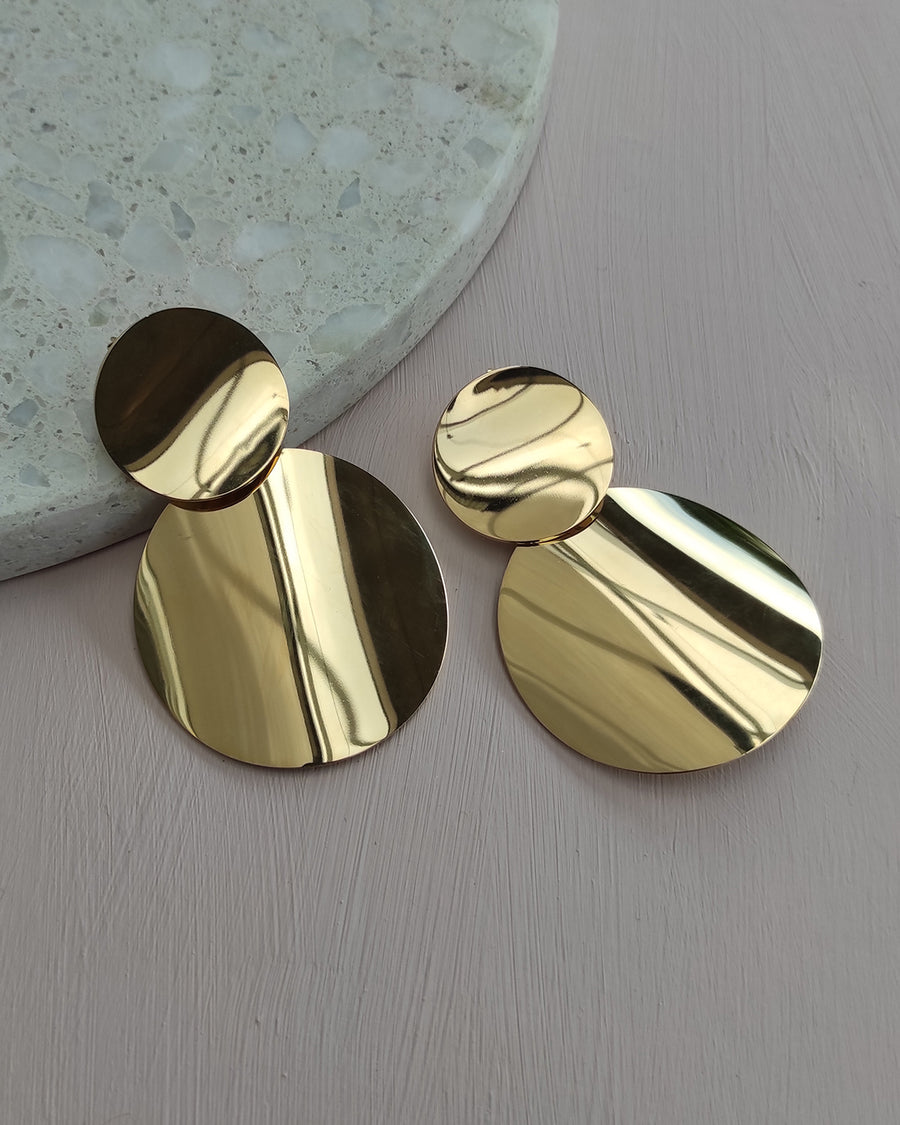 11k Gold Double Halo Earrings