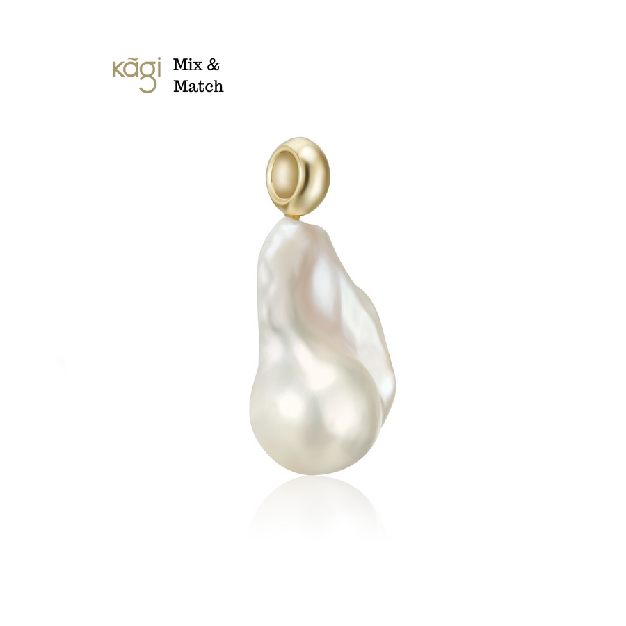 Gold Baroque Pearl Pendant Medium (4573576986710)