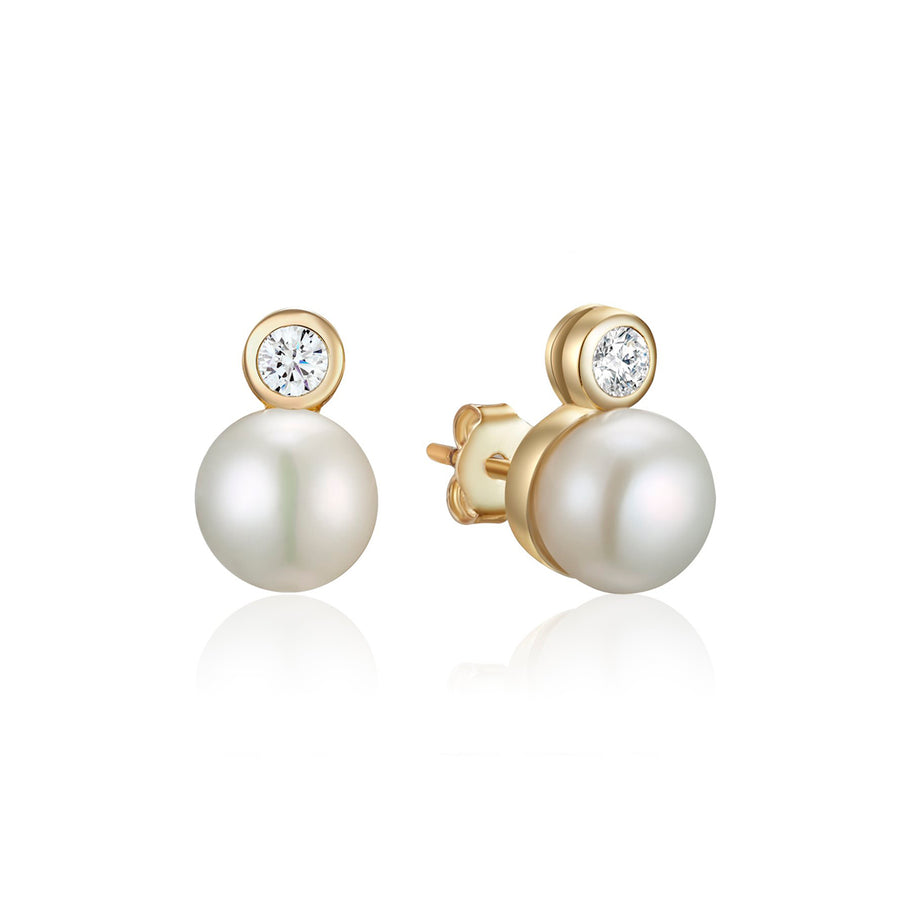 Gold Pearl Eternity Studs