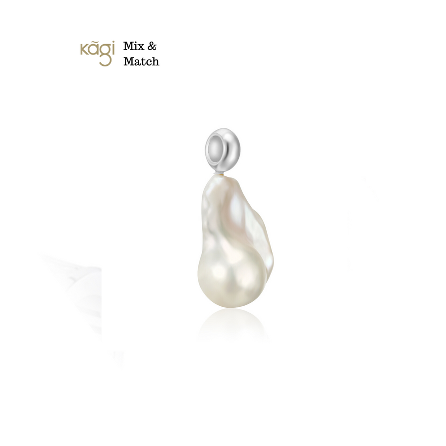 Silver Baroque Pearl Pendant - Small (4573575020630)