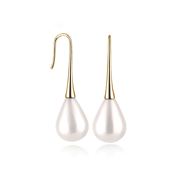 Gold Pearl Opera Earrings (3926673522774)