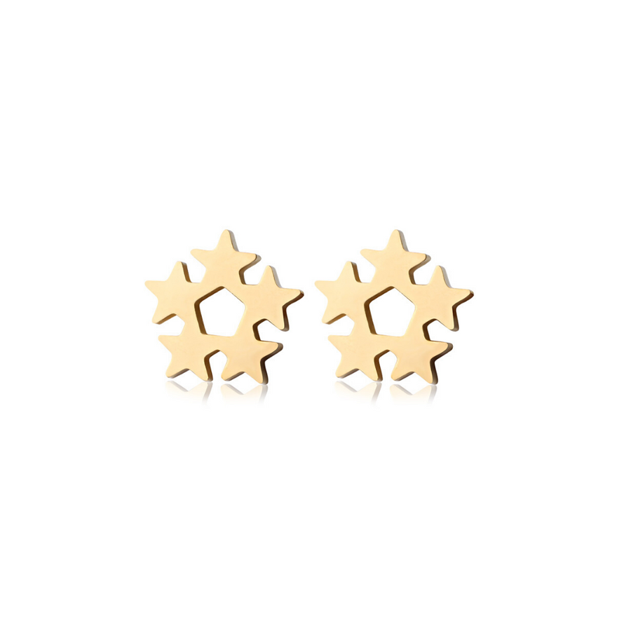 Gold Star Cluster Studs (3926685253718)
