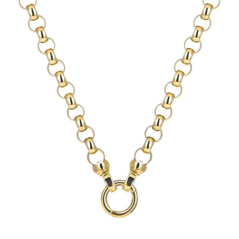 Gold Steel Me Necklace 49cm (3926672408662)