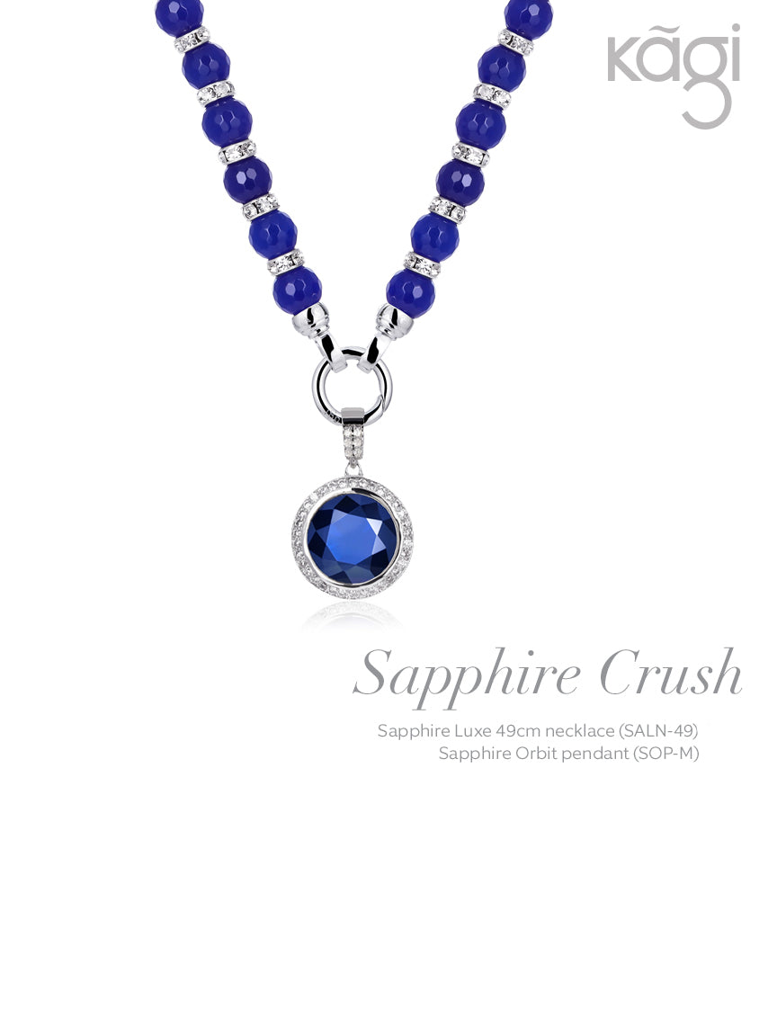 Sapphire Orbit Pendant Medium (3926681583702)