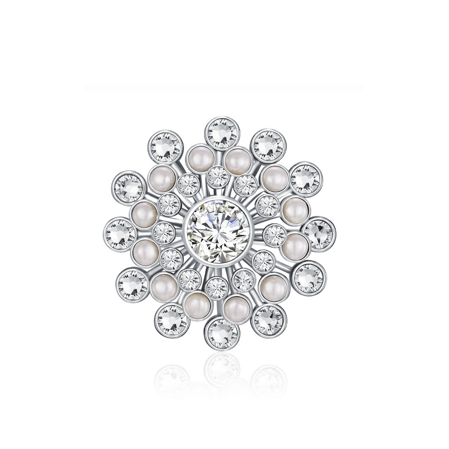 Silver Pearl Chrysanthemum Pendant* (3945487532118)