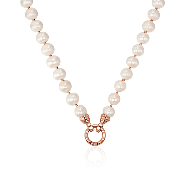Rose Cream Pearl Necklace 49cm