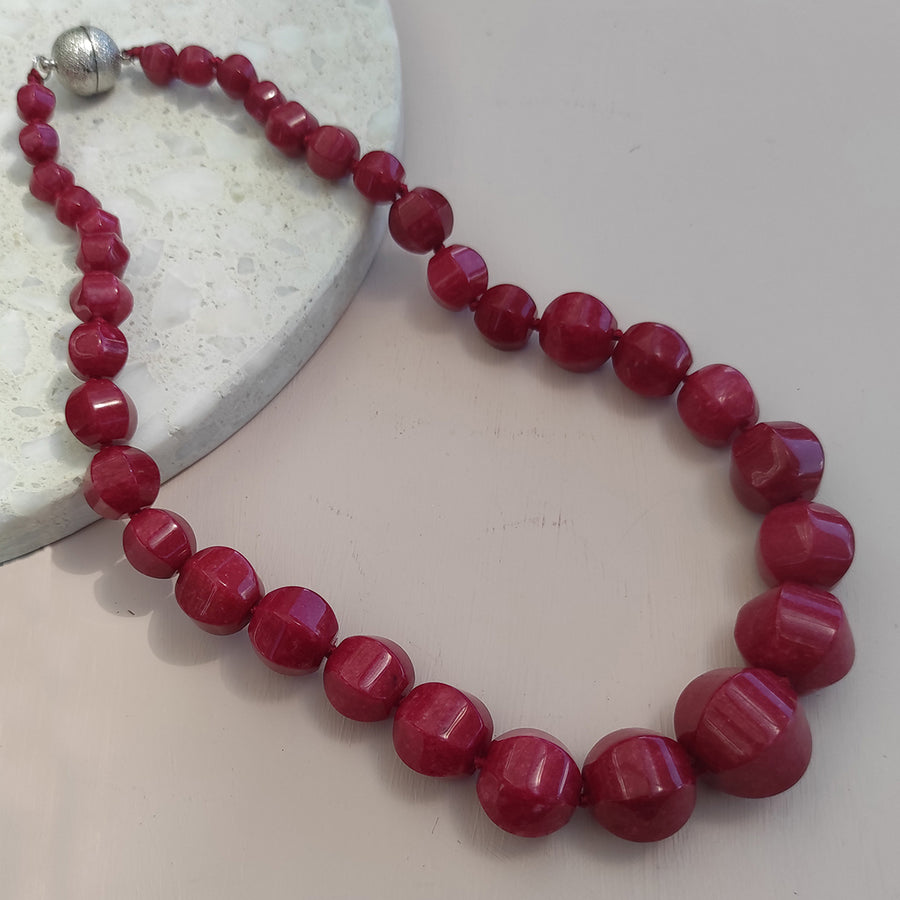 SAMPLE Ruby Magnetic Statement Necklace - 49cm