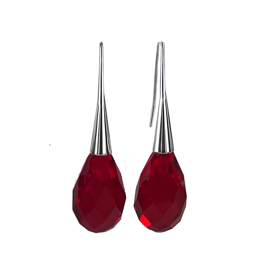 Ruby Red Opera Earrings