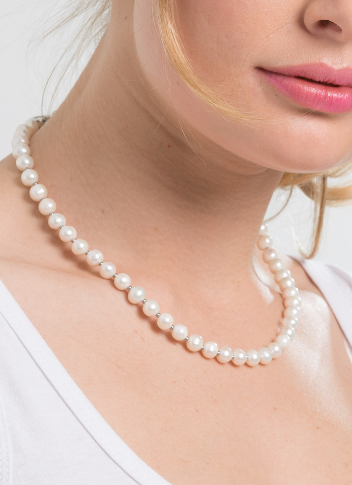 Cream Pearl Petite Necklace & Bracelet Set