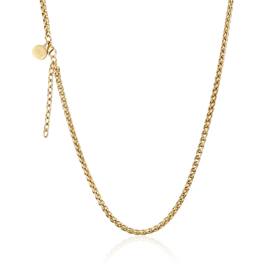 Gold Helix Petite Necklace 80cm (3926678372438)