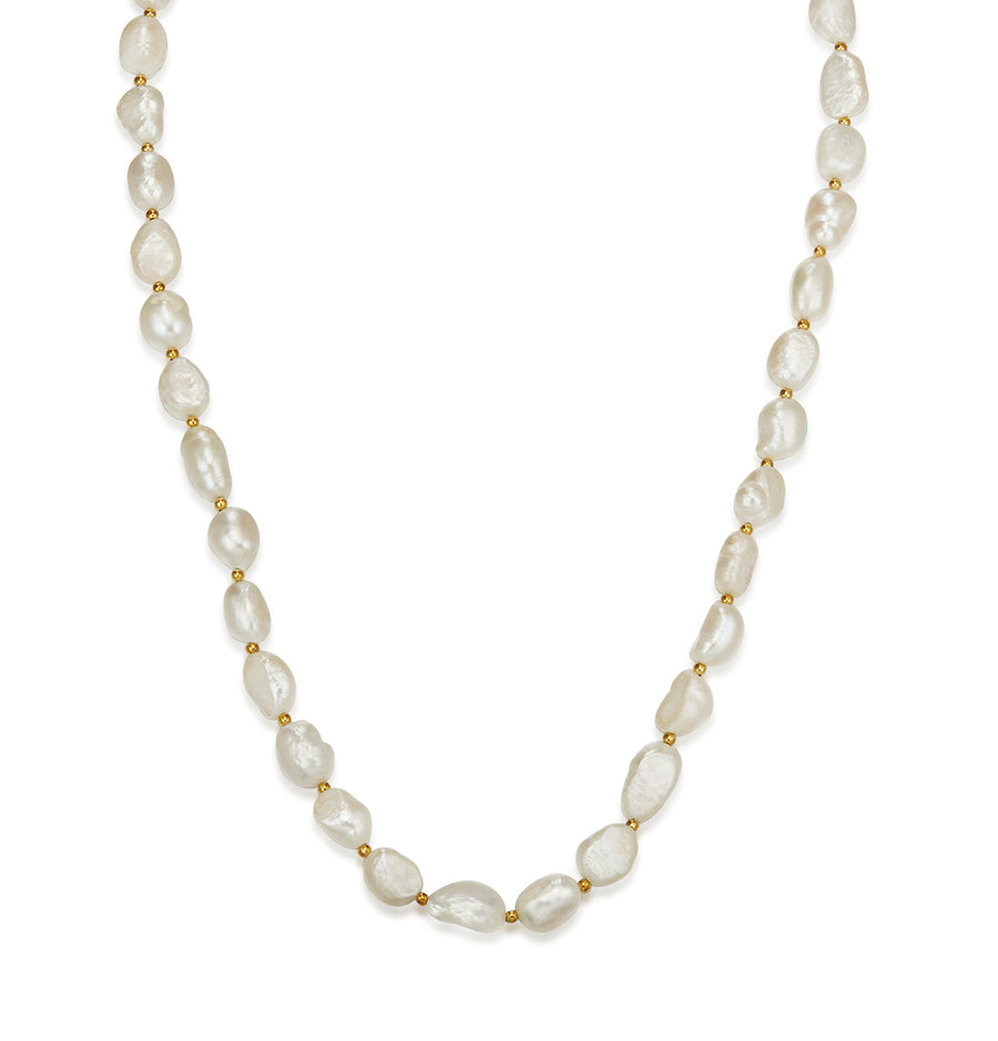 Gold Baroque Petite Pearl Necklace 49cm (3926677913686)